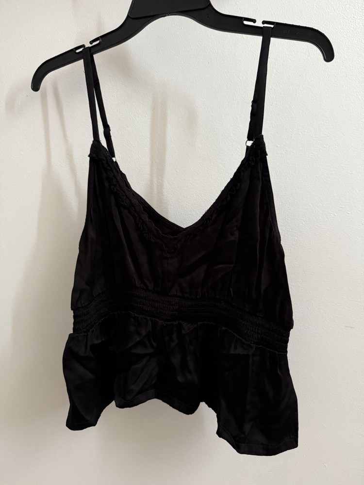 Shyanne Babydoll Tank Top Womens Size xl Black Peplum Western Festival Lace