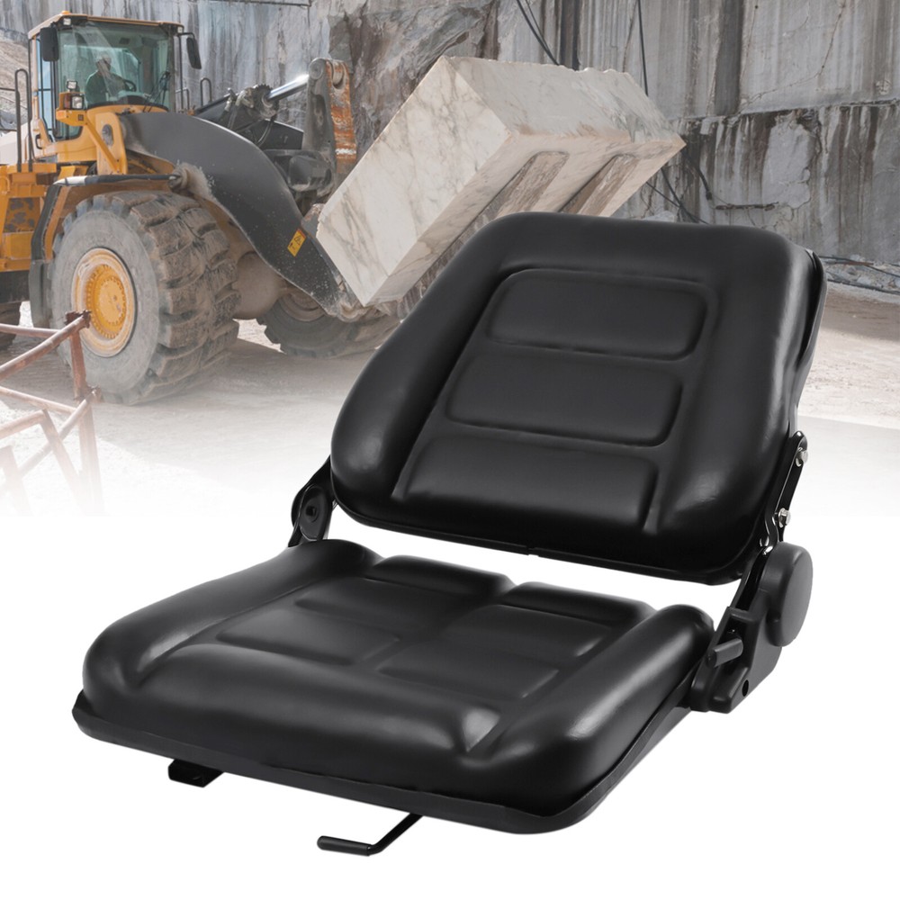 Foldable Universal Forklift Seat PVC Tractor Seat Mower Seat Adjustable Backrest