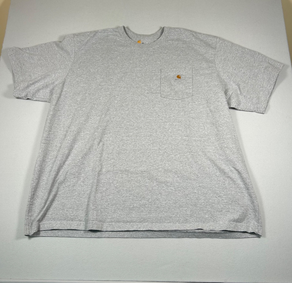 Carhartt Pocket T Shirt Mens 4XL Gray K87 Original Fit Workwear Heavyweight Tee