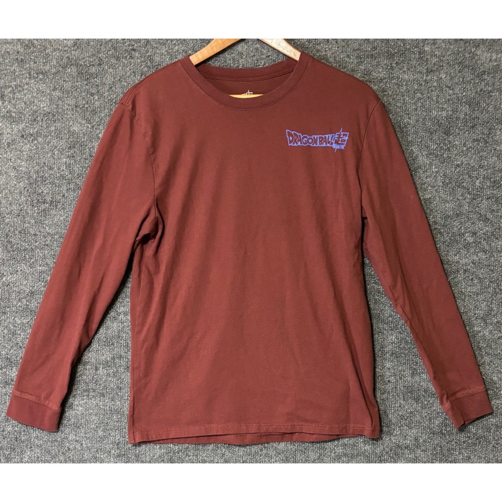 Dragon Ball Z Super Mens Small Long Sleeve T-Shirt Maroon Battle of Gods Graphic