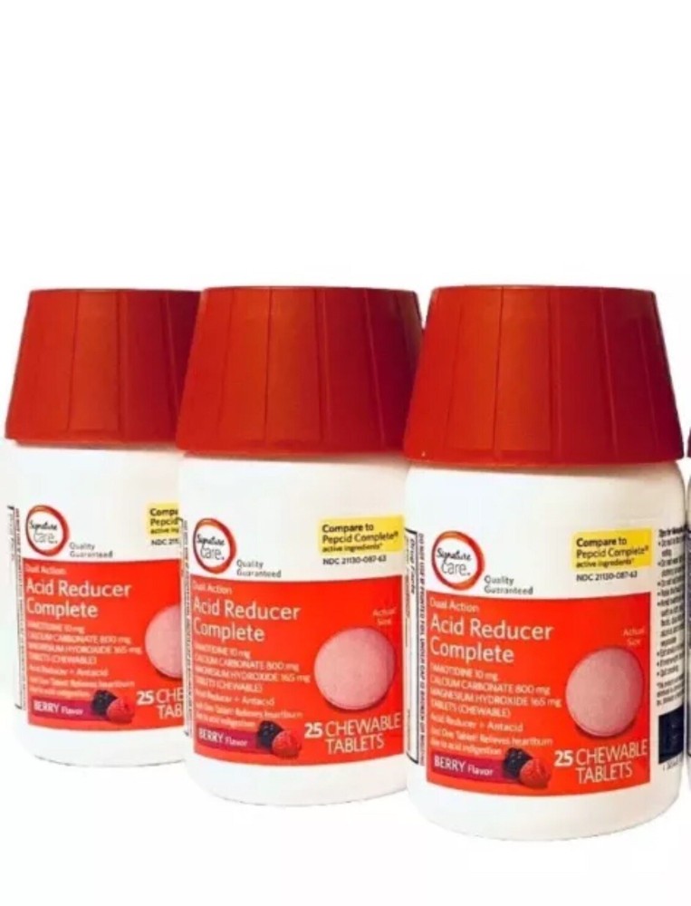 3 Acid Reducer Complete Berry Chewable Tabs 75 TOTAL Compare To Pepcid Exp 11/25-image