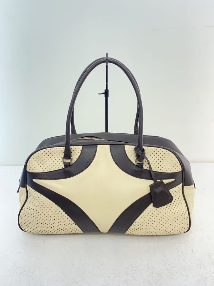 Prada Boston Leather Bag BEG Authentic Japan Import