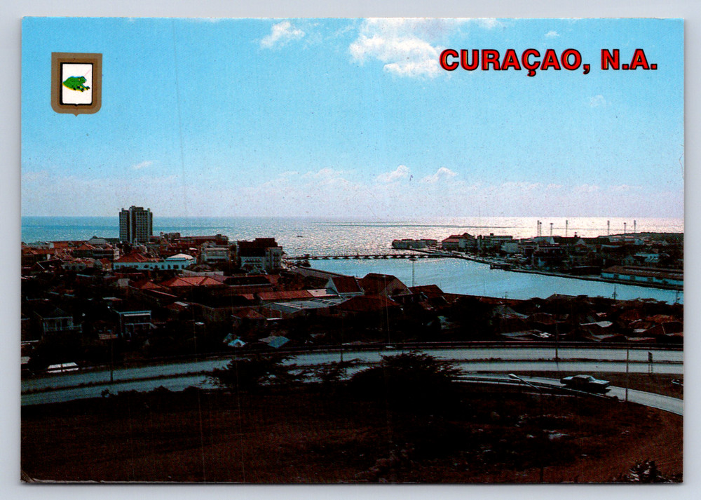 Vintage Postcard Curacao N.A. Willemstad Queen Juliana Bridge
