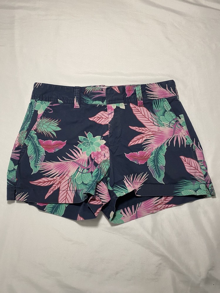 GAP-Women's-Floral Print Design-Chino-City Shorts-Size 0