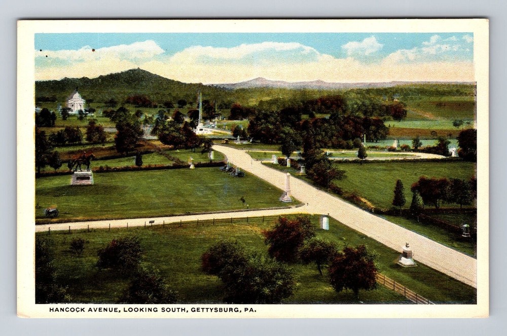Gettysburg PA-Pennsylvania, Hancock Avenue Looking South, Vintage Postcard