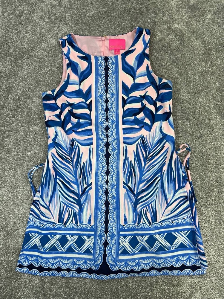 Lilly Pulitzer Dress Womens 4 Blue Pink Floral *