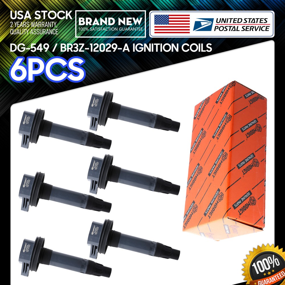6PCS DG549 OEM Ignition Coils Compatible with BL3Z-12029-A B C