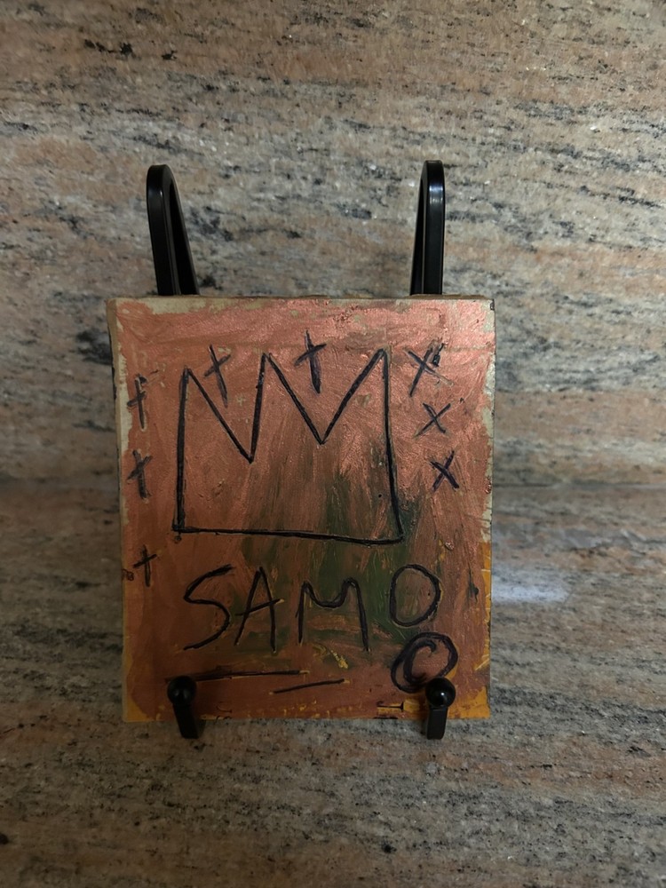 Jean-Michel Basquiat Original Souvenir Postcard from 1980 SAMO with Iconic Crown