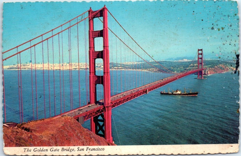 Postcard - The Golden Gate Bridge - San Francisco, California