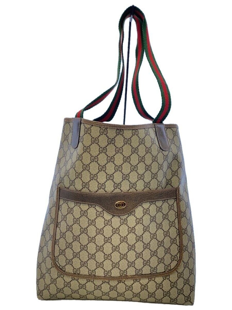 GUCCI Brown PVC Tote Bag with All-over Pattern 39 02 003 Japan Import