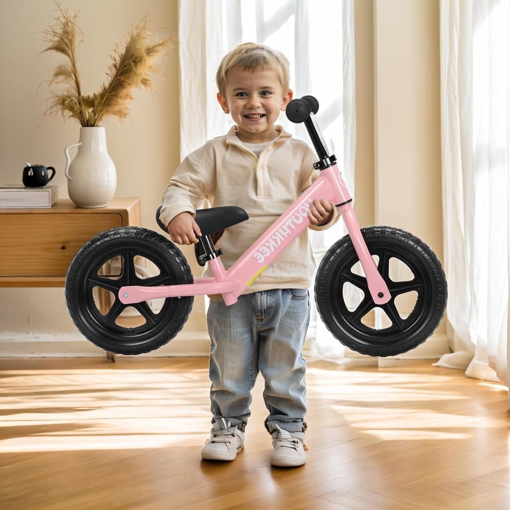 12 Inch Toddler Balance Bike for 1-3 Year Olds, No-Pedal Bike with Tool-Free Adj