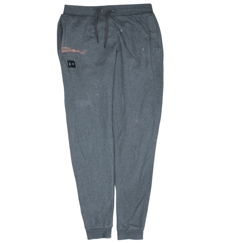 Under Armour Mens Joggers Grey Fleece Elastic Waist Tapered Gym Training Pants L