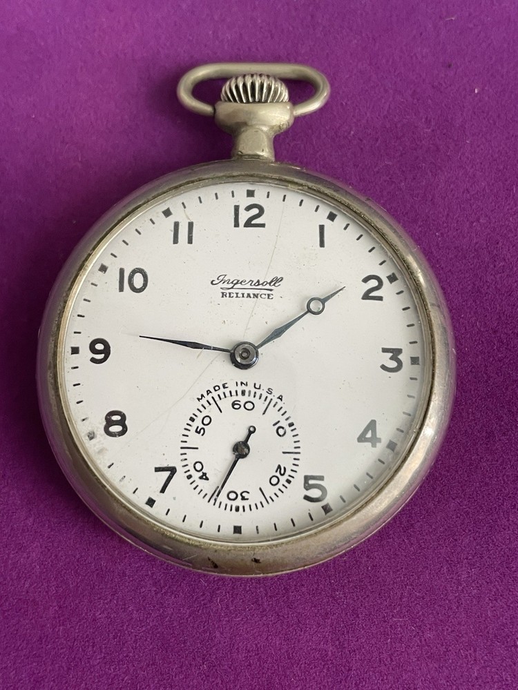American Vintage mechanical pocket watch Ingersoll Reliance Made In USA 20s