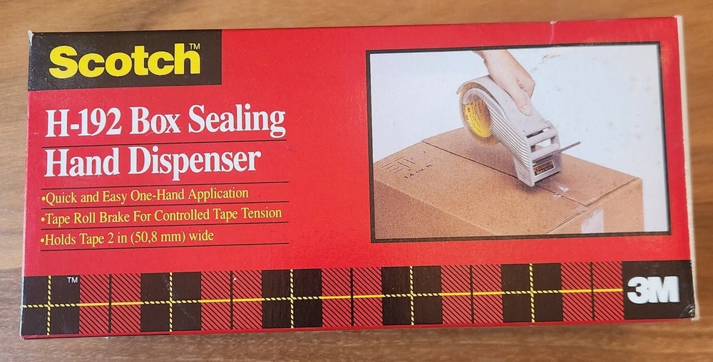 3M Scotch H-192 Box Sealing Hand Dispenser Holds 2 in Wide Tape New