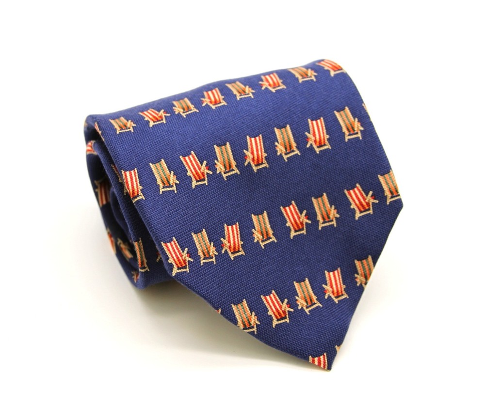 Tommy Bahama Off Island Mens Beach Deck Chair Neck Tie 100% Silk Hand Made