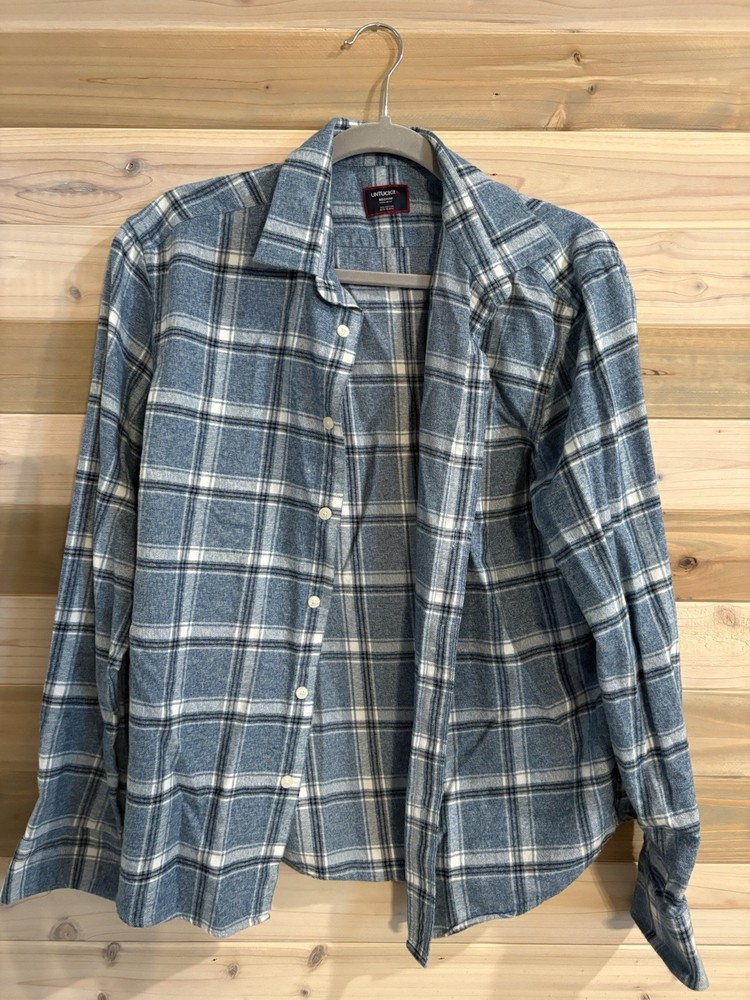 UNTUCKit Men's Long Sleeve Blue Plaid