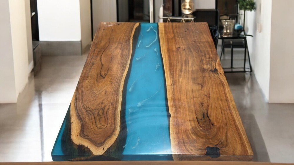 48x24 Inch Blue Epoxy Resin Table Top for Sofa Dining Kitchen Furniture Decor