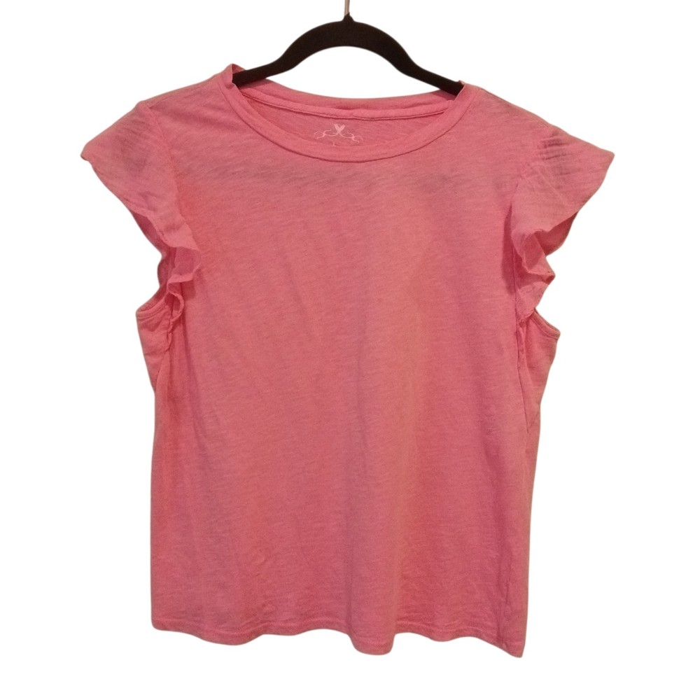 $119 Velvet by Graham & Spencer Women's Pink Lupita Ruffled Tank Top Size XS