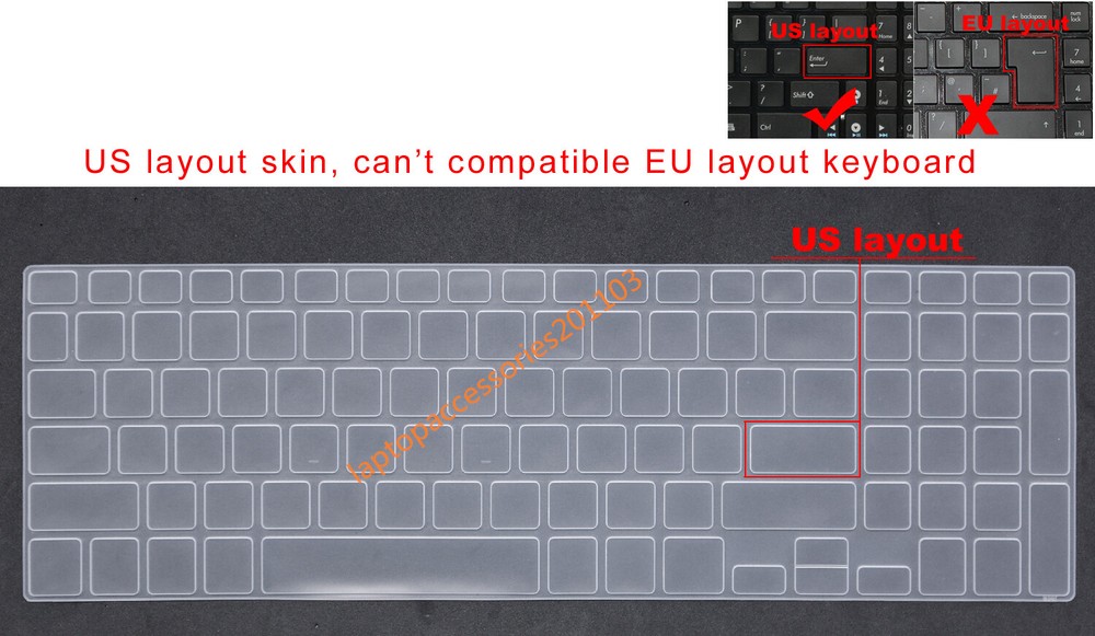 US Keyboard Protector Skin Cover Compatible with ASUS S551 TP500 A551 K551 V551 R551 R553 Laptops Durable & Slim Fit