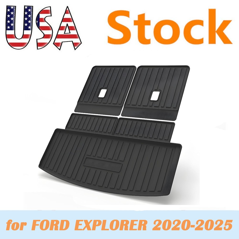 Black Cargo Trunk Liner Floor Mat for Ford Explorer 2020-2023 Models