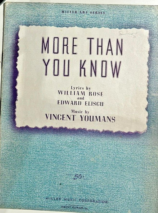 Vintage Sheet Music-More than you know-Youmans-Rose Eliscu-1933