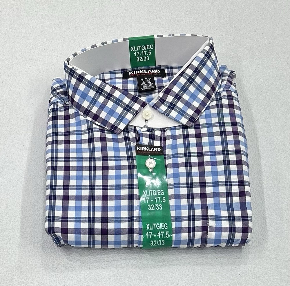 Kirkland Signature Men’s Performance Sport Shirt, Multicolor, XL(17-17.5, 32/33)