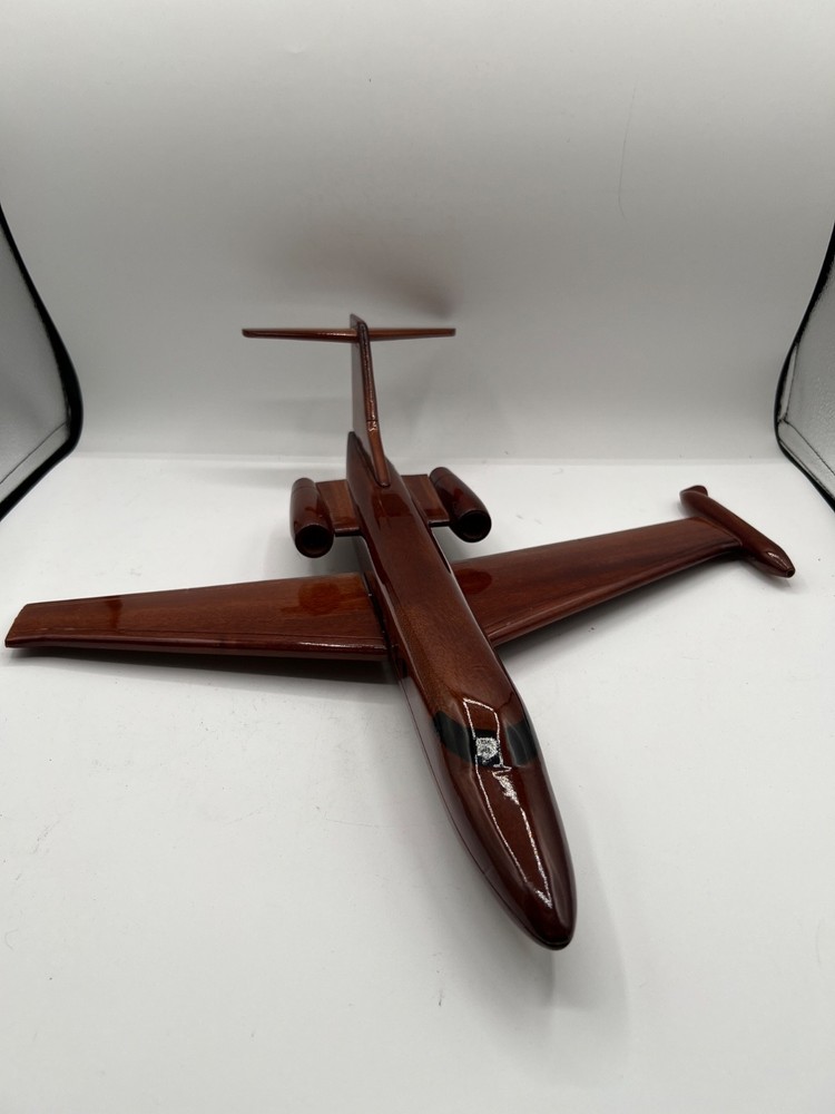 Handcraft Mahogany Wood Model of Learjet 35