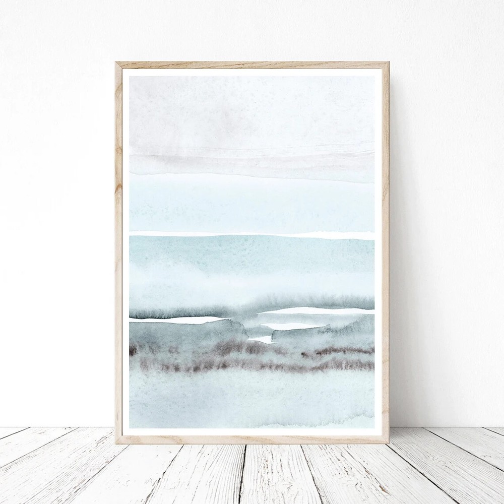 Blue And Grey Painting Poster Premium Quality Choose your Size
