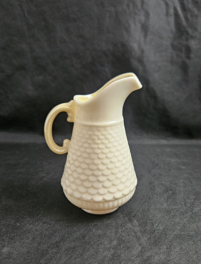 Belleek Ireland Fine Parian China Creamer Jug Fish Scales 2nd Green Mark 55-1965