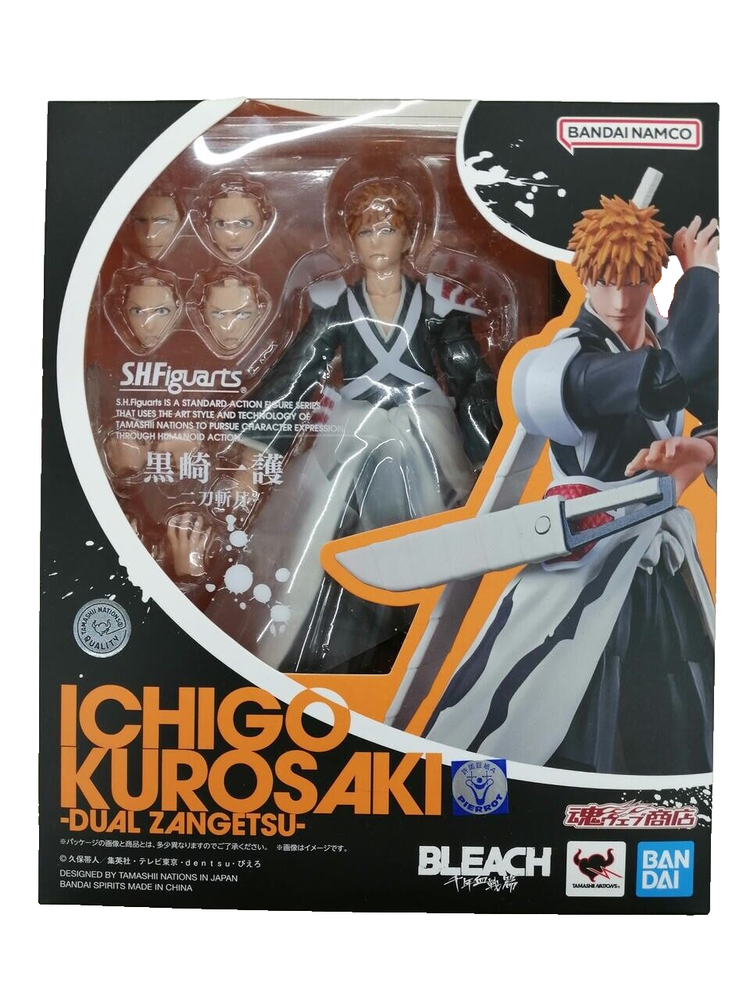 BLEACH S.H.Figuarts ICHIGO KUROSAKI DUAL ZANGETSU ACTION FIGURE NEW