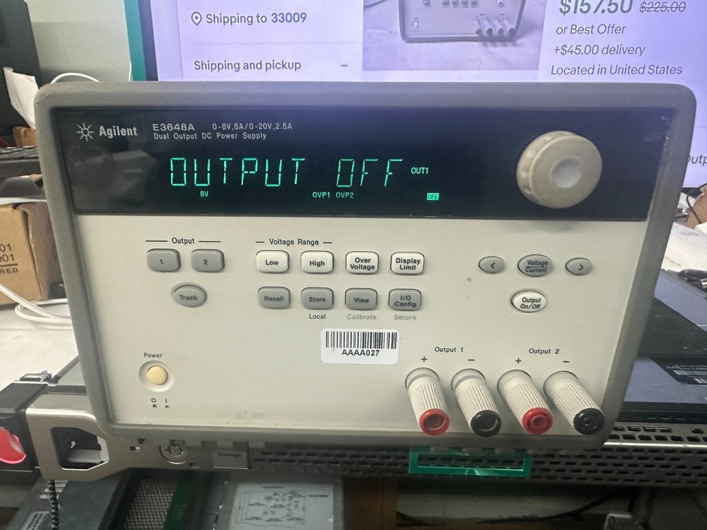 Agilent HP E3648A Dual Output DC power supply untested