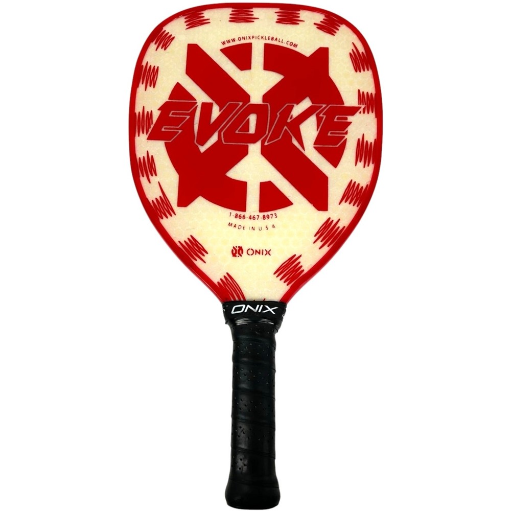 Evoke Onix Composite Teardrop Pickleball Paddle Red USA-Made 15.5 Inches