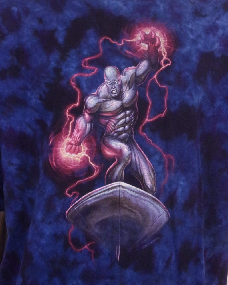 vintage 90s 00s Y2K Universal Studios Silver Surfer T-Shirt Marvel Comics USA XL