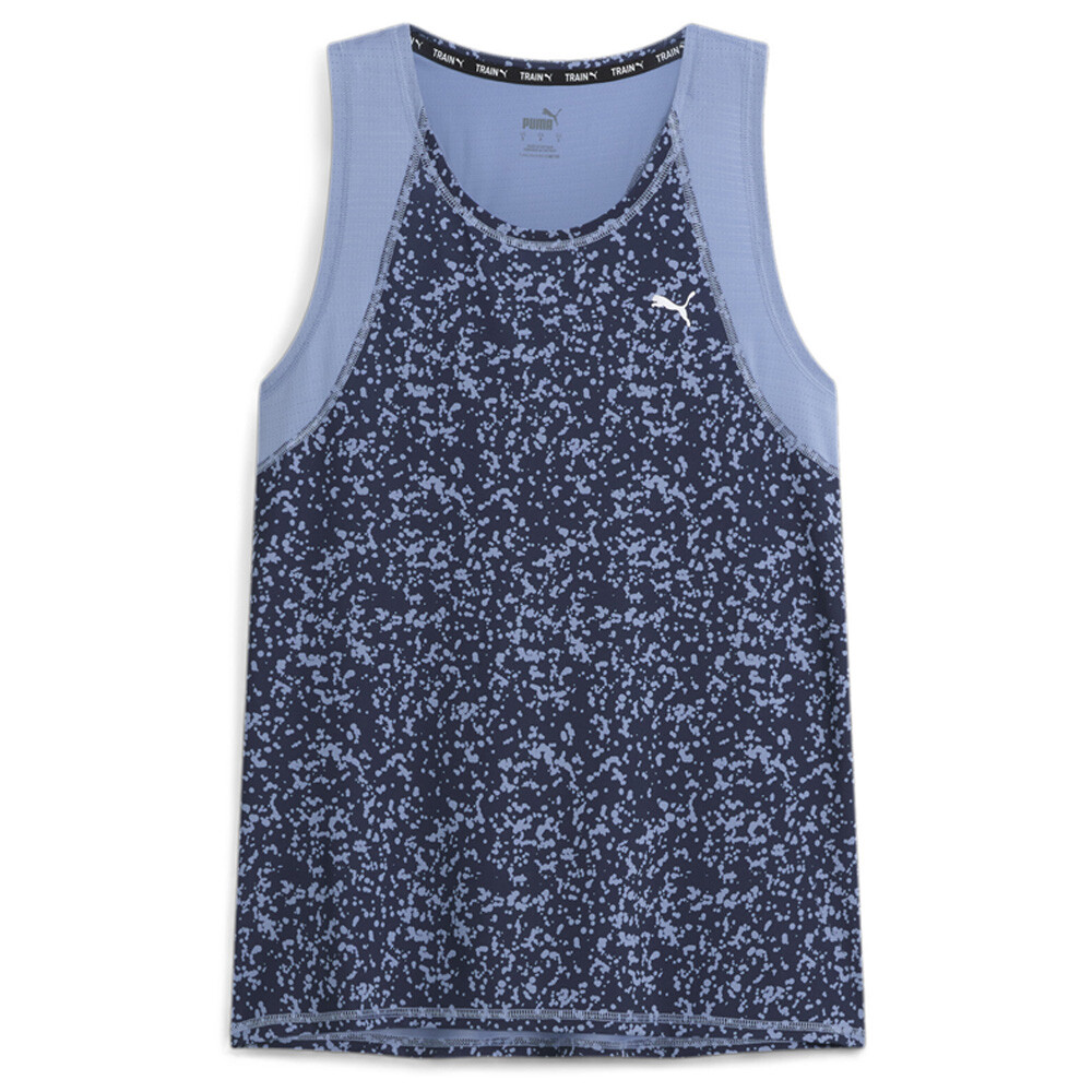 Puma Train Favorite Graphic Crew Neck Athletic Tank Top Womens Blue Casual  Athl