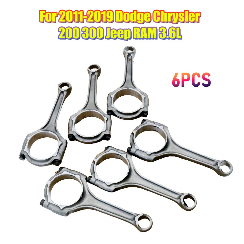 6Pcs 3.6L V6 Connecting Rod Set for 2011-2024 Chrysler Dodge Jeep RAM 5184503AG  