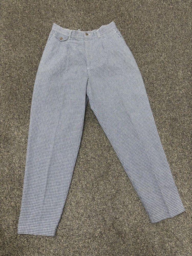 Vintage 80s Women’s  Lee Houndstooth Checkered Pants 14M Tapered Fit