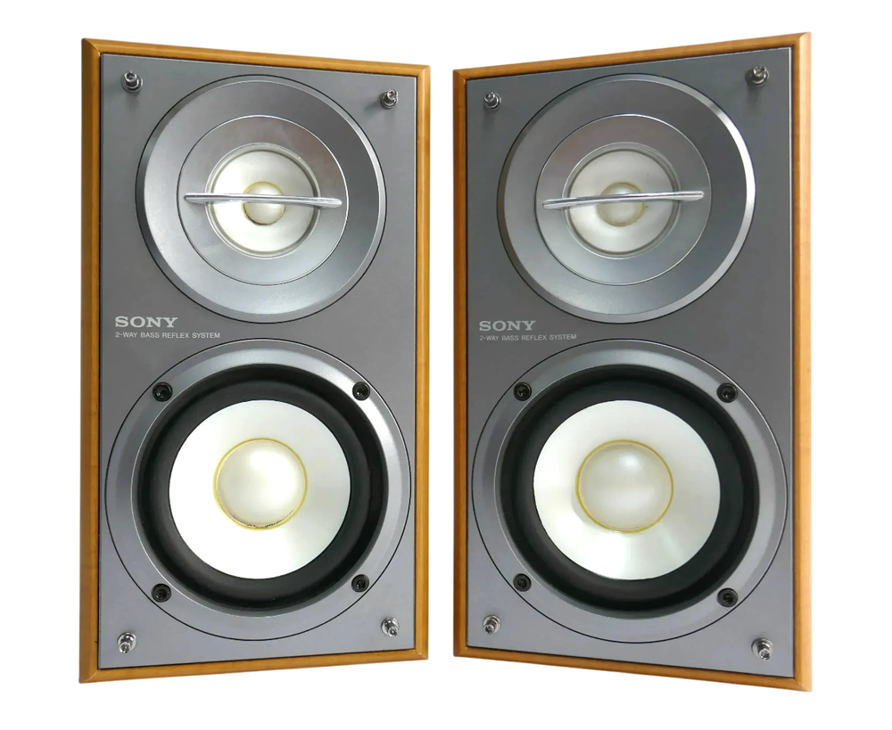 Sony SS-CRB5 2-Way Bass Reflex Bookshelf Speakers Light Wood Pair