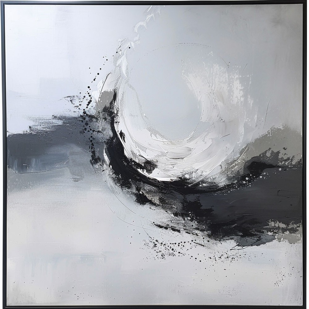 original Hand-Painted Texture Oil Painting on Canvas Abstract wall gray