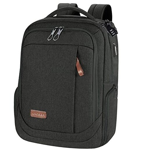 Laptop Backpack Large Computer Backpack Fits 17.3 Inch A-charcoal Black-17.3