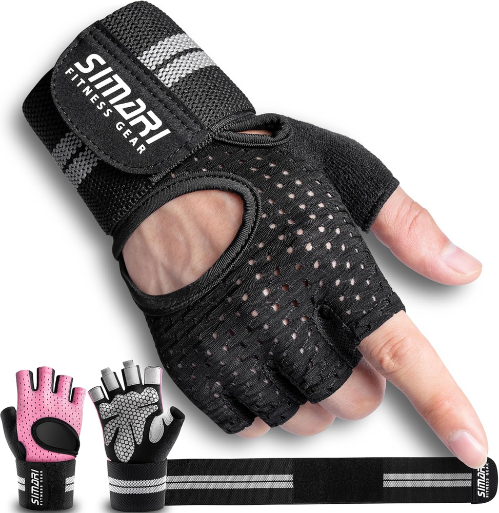 Breathable Workout Gloves for Men Women, Padded Weight Lifting Gloves with Wrist