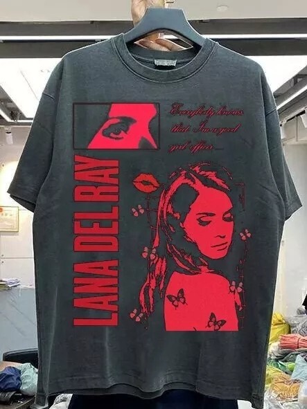 Lana Del Rey Graphic Short Sleeve Black Style Classic Unisex Tshirt Men Women