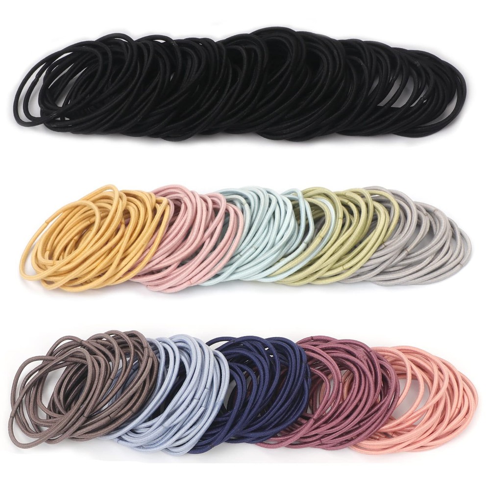Unaone 300-Piece Stretchable No Crease Hair Elastics Rubber Bands