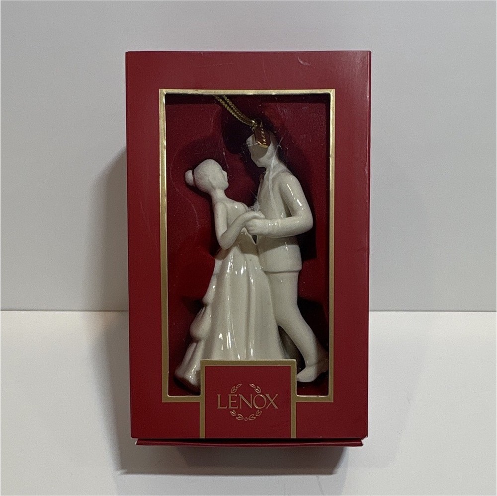 Lenox 2022 Bride and Groom Wedding Hanging Ornament White 4.5 in Decorative