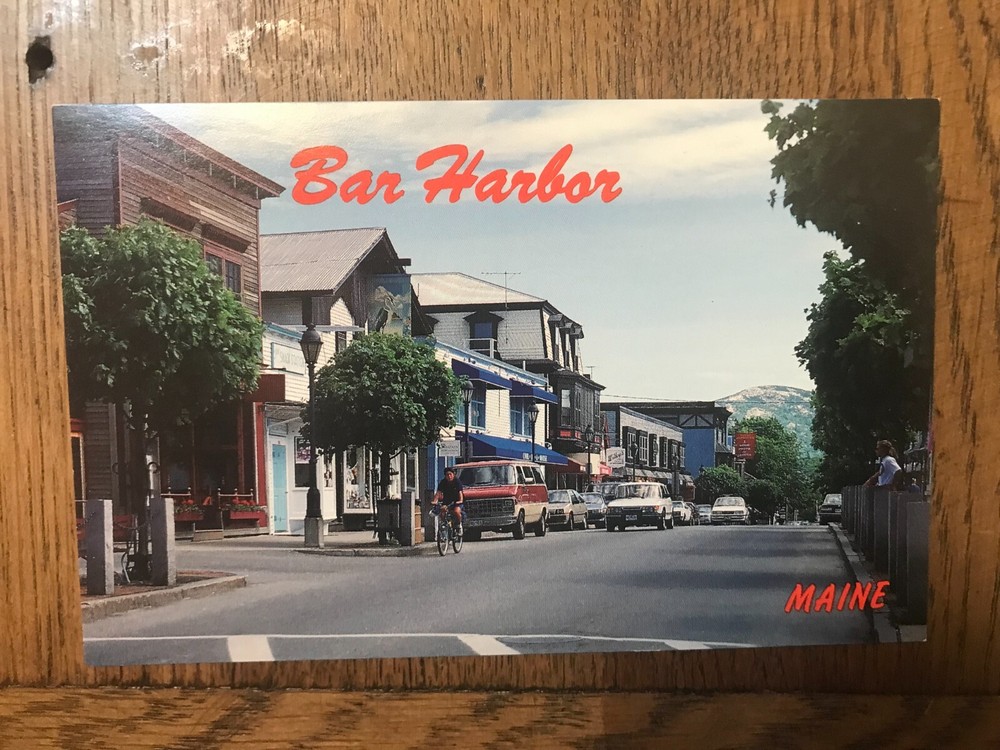 Main Street Looking South toward Acadia National Park Bar Harbor Maine Postcard-image
