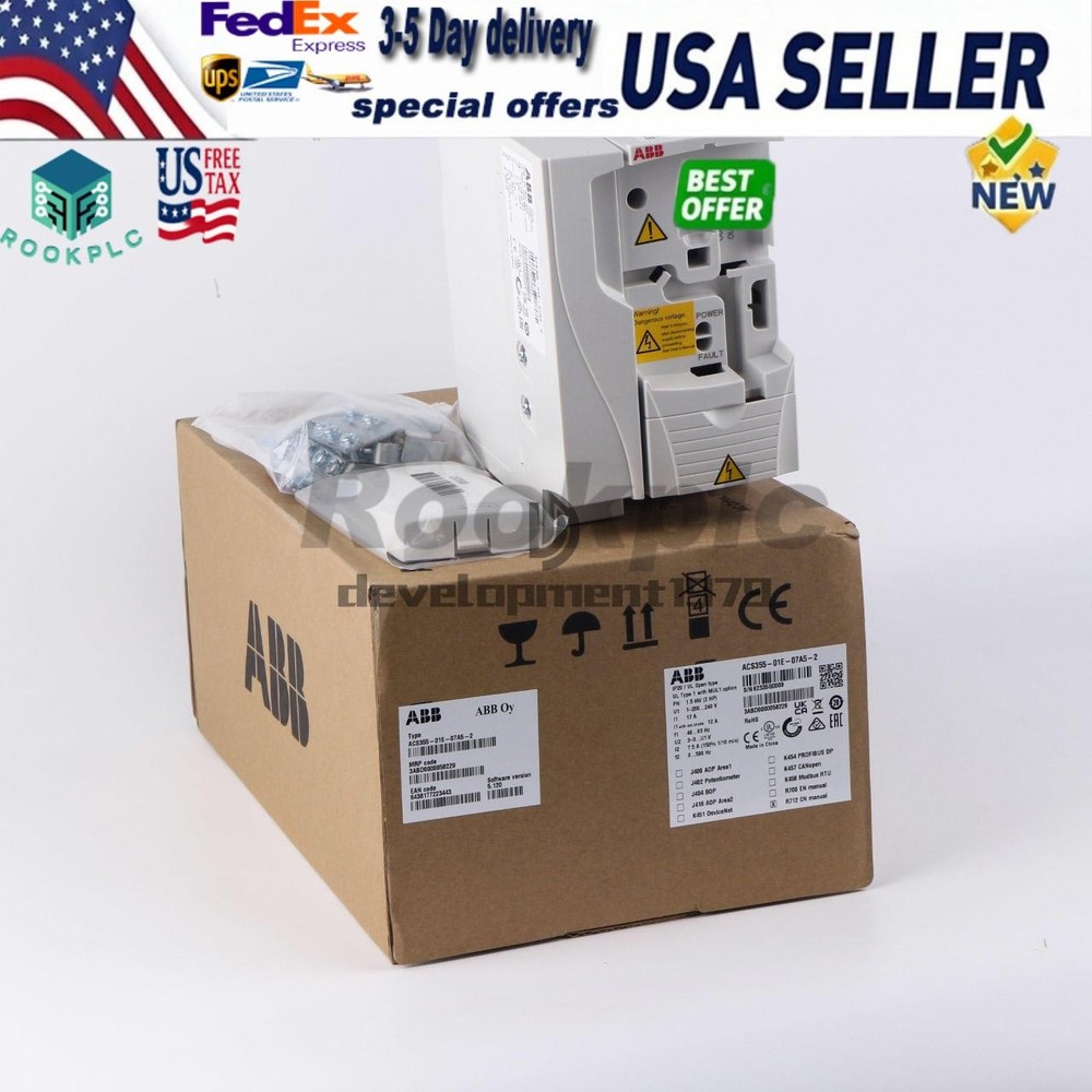 one NEW ABB Inverter ACS355-01E-07A5-2 1.5KW No Keypad