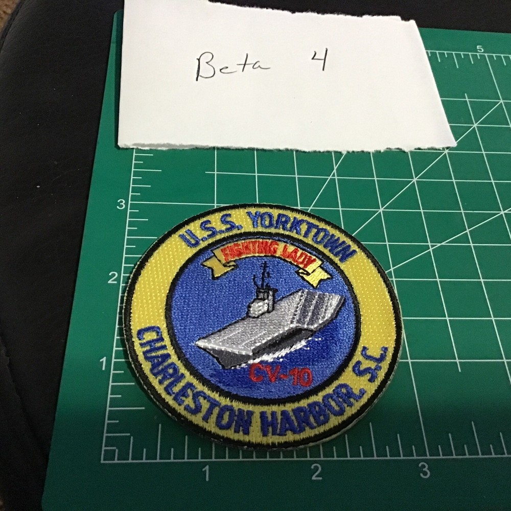 U.S.S. YORKTOWN CV-10 Charleston Harbor. S.C. Embroidered Emblem Patch