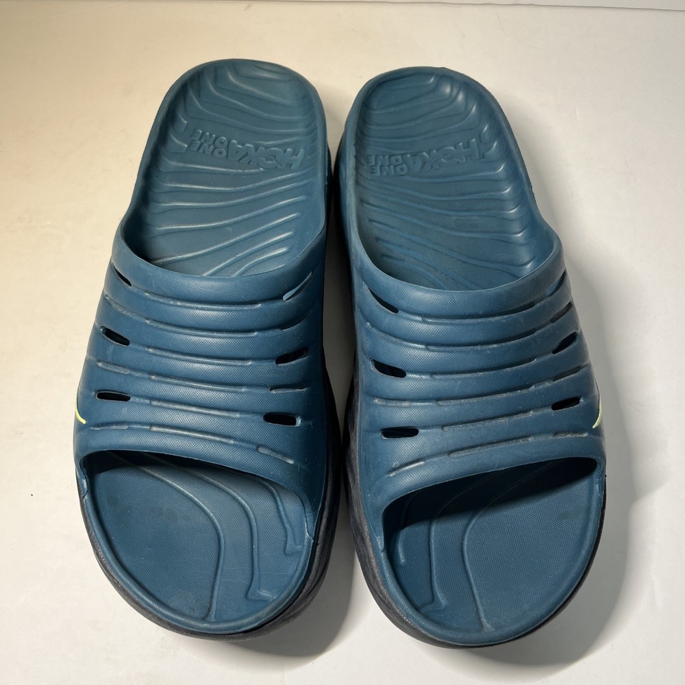 Hoka One One Ora Recovery Athletic Slide Mens Size 13 Blue Sandals Slip On