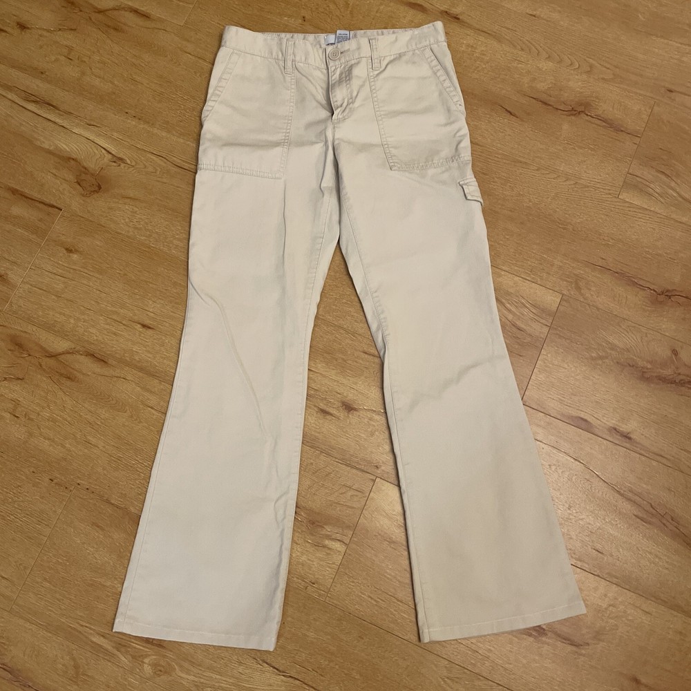 Vintage Cool Gap Ladies Cargo Pants 6 Beige Tan Flare Leg Low Rise Y2K