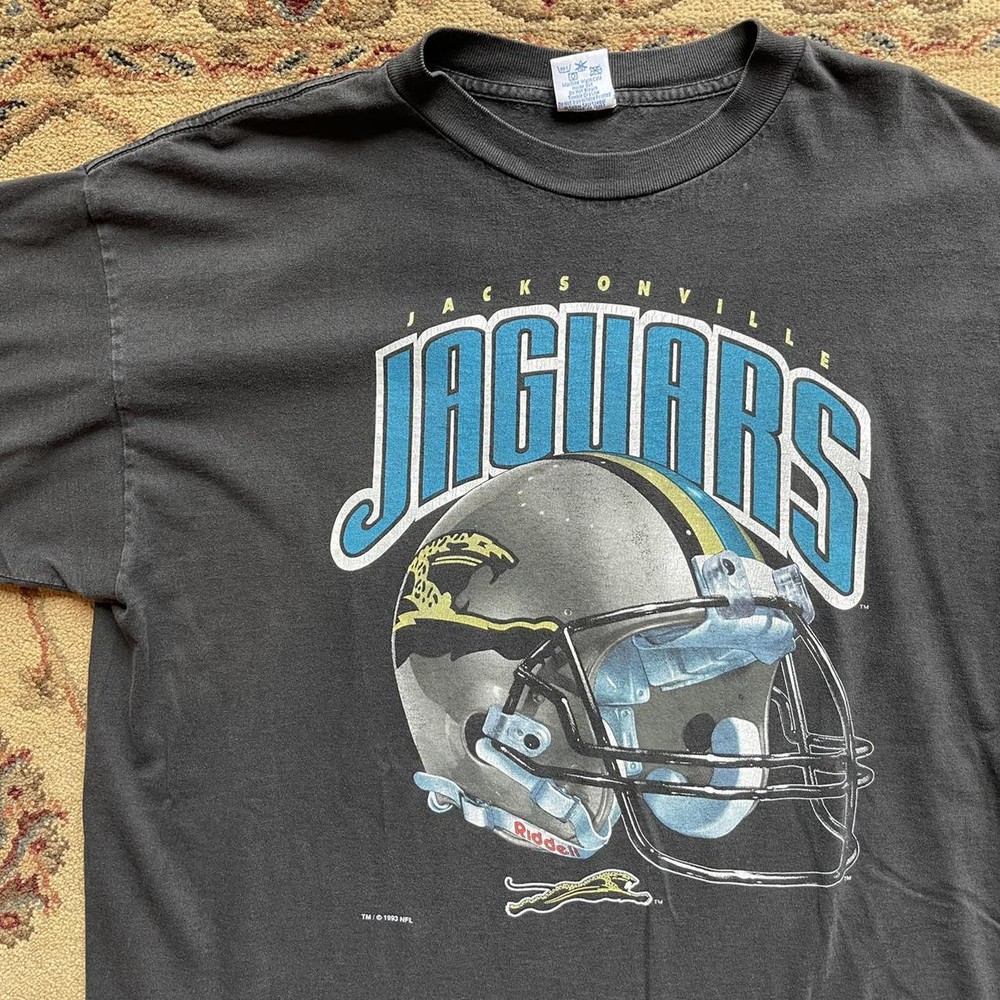 90s 1993 Jacksonville Jaguars NFL Football Reprint Digital Black T shirt HN2326