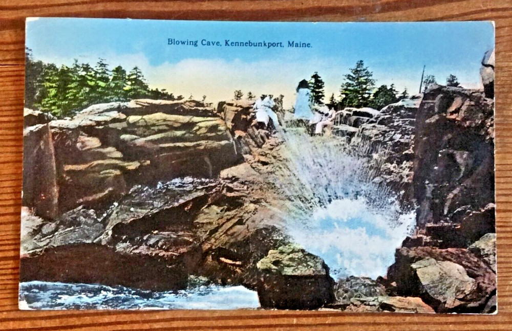 Postcard Blowing Cave Kennebunkport Maine Vintage Scenic